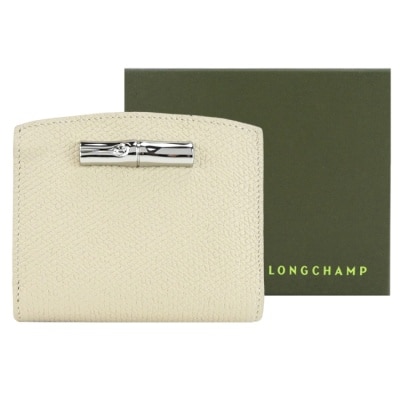 LONGCHAMP LONGCHAMP ROSEAU系列竹節卵石紋牛皮流線短夾(白紙)30011-HPN-555