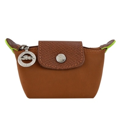 LONGCHAMP LONGCHAMP LE PLIAGE GREEN系列撞色再生尼龍水餃零錢包(白蘭地)30016-919-504