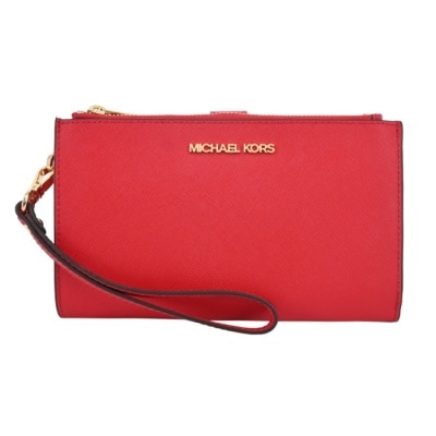 MICHAEL KORS MICHAEL KORS JET SET防刮多功能手掛式中長夾-紅35F8GTVW0L-16BR