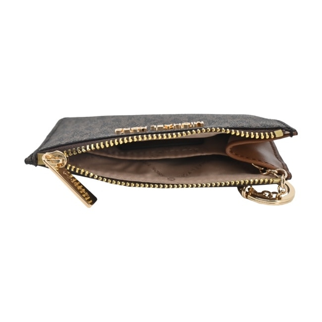 MICHAEL KORS JET SET滿版卡片夾層鑰匙零錢包-咖35H9GTVP1B-54BR