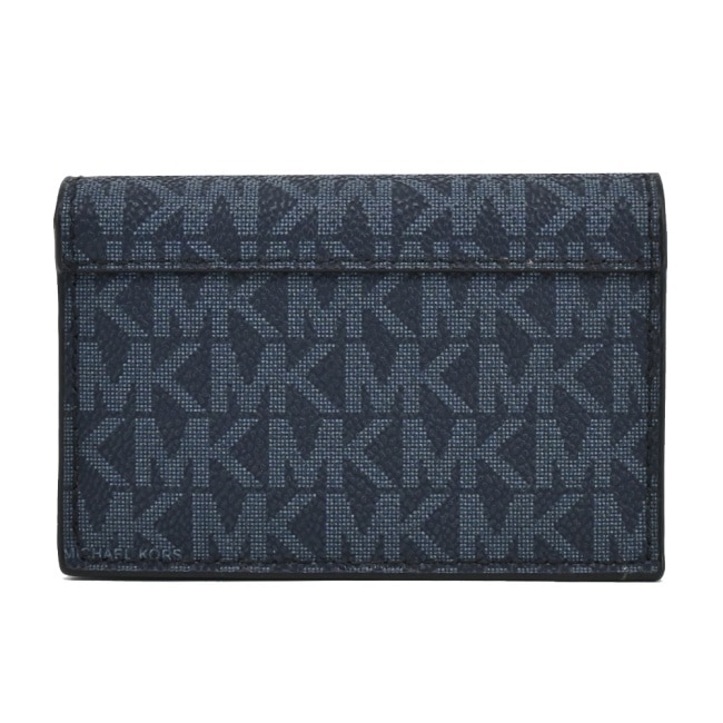 MICHAEL KORS COOPER滿版PVC風琴卡片收納包-深藍36F3COLD1R-47AP