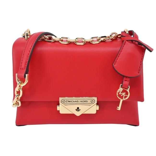 MICHAEL KORS CECE金字LOGO鎖頭吊飾釦式肩背/斜背包-小/紅35F2G0EC5O-16BR