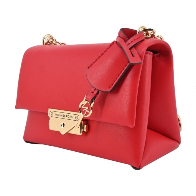 MICHAEL KORS CECE金字LOGO鎖頭吊飾釦式肩背/斜背包-小/紅35F2G0EC5O-16BR