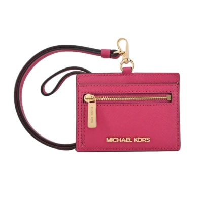 MICHAEL KORS MICHAEL KORS JET SET防刮掛繩卡片夾/證件夾-桃紅35S3GTVD3L-15CP
