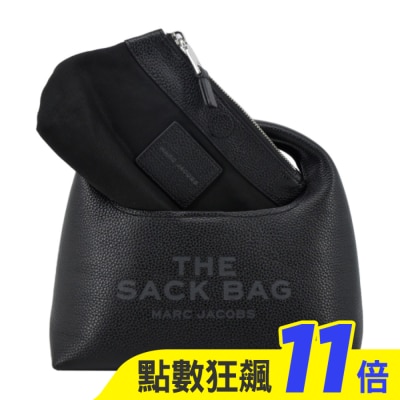 MARC JACOBS MARC JACOBS THE MINI SACK荔枝皮手提包(附內袋)-迷你/黑2F3HSH020H01990