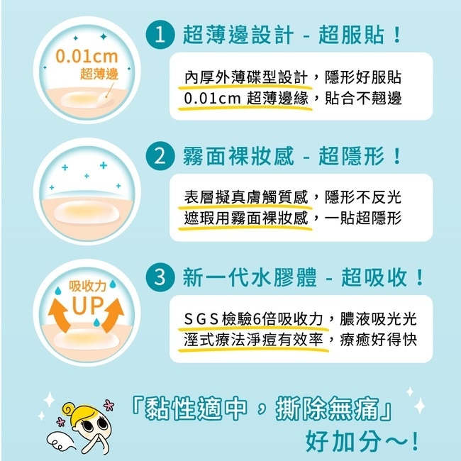 護妍天使造型痘痘貼雲朵愛心炫彩綜合款24入_WSN獨家款
