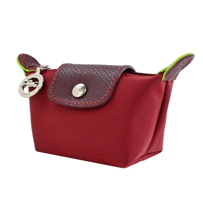 LONGCHAMP LE PLIAGE GREEN系列撞色再生尼龍水餃零錢包(紅)30016-919-P59