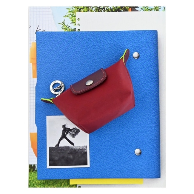 LONGCHAMP LE PLIAGE GREEN系列撞色再生尼龍水餃零錢包(紅)30016-919-P59