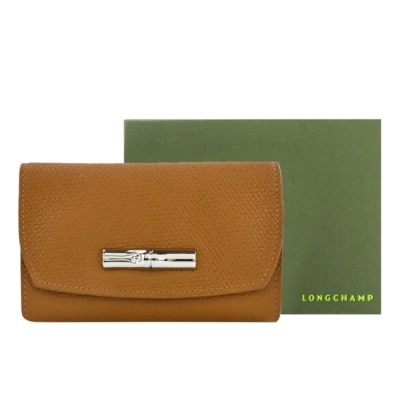 LONGCHAMP LONGCHAMP ROSEAU系列竹節卵石紋牛皮流線中夾(棕)30002-HPN-016
