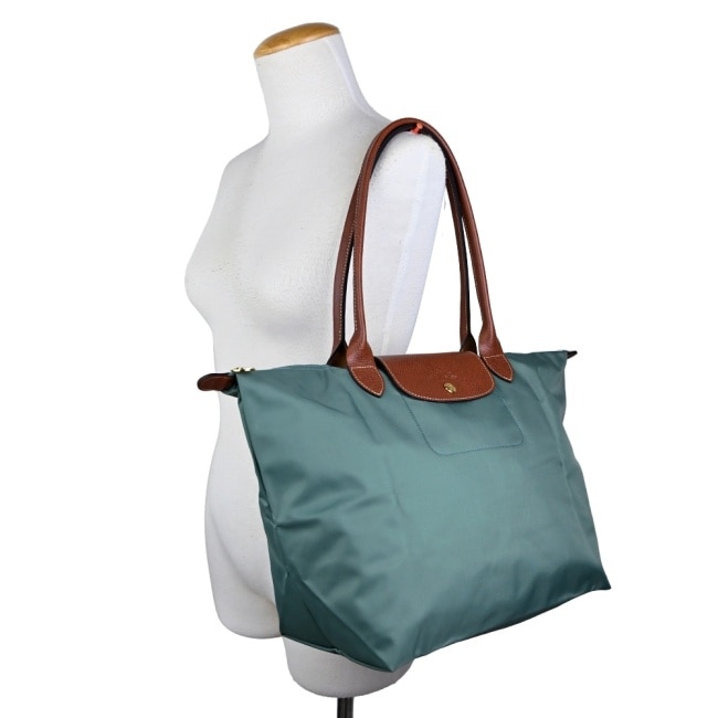LONGCHAMP LE PLIAGE系列肩背水餃包(大/柏綠)1899-089-139
