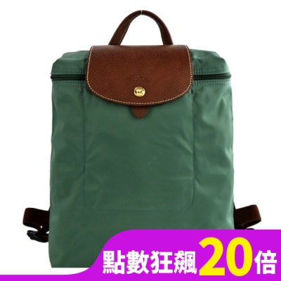LONGCHAMP LONGCHAMP LE PLIAGE系列後背包(中/柏綠)1699-089-139