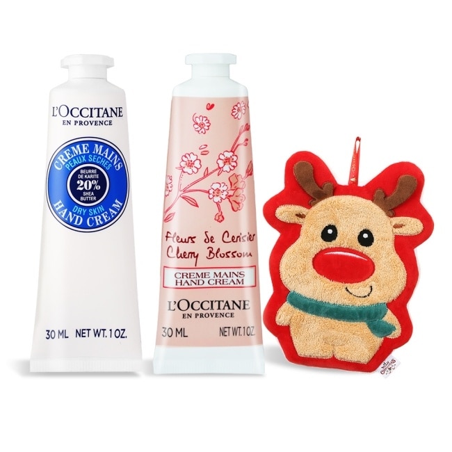 L’OCCITANE 歐舒丹 聖誕經典護手霜雙入組-交換禮物-乳油木+櫻花-航版
