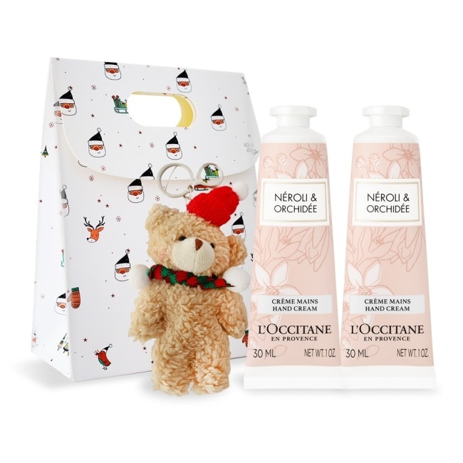 L’OCCITANE 歐舒丹 經典護手霜30MLX2禮袋組-橙花&蘭花-國際航空版