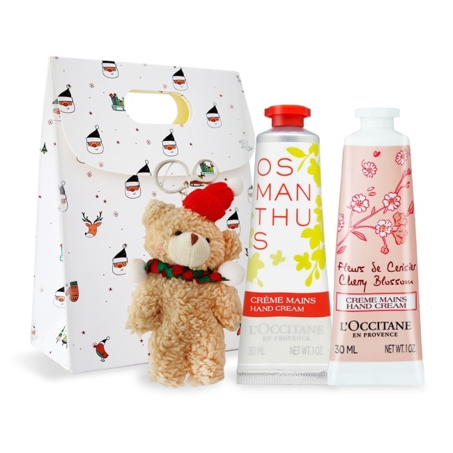 L’OCCITANE 歐舒丹 經典護手霜30MLX2禮袋組-櫻花+桂花-國際航空版