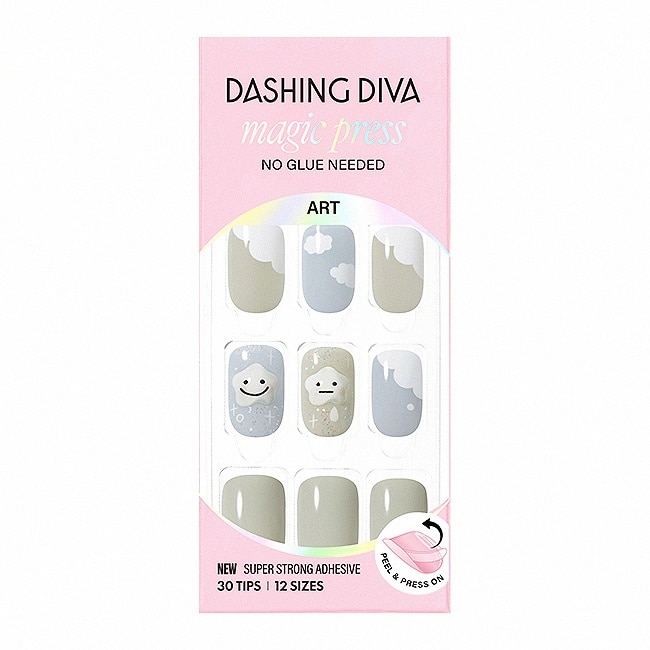 Dashing Diva/M 薄型經典美甲片-俏皮積雲-30片