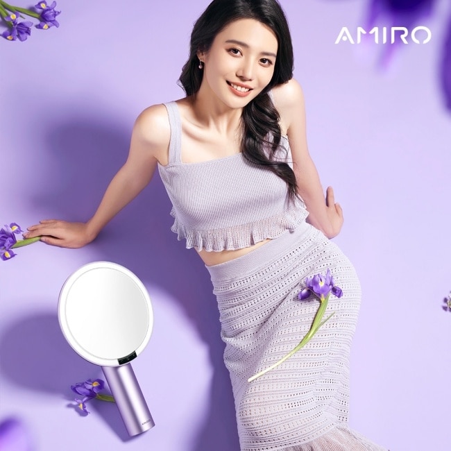 AMIRO Oath自動感光LED化妝鏡-愛意信使禮盒-暮山紫