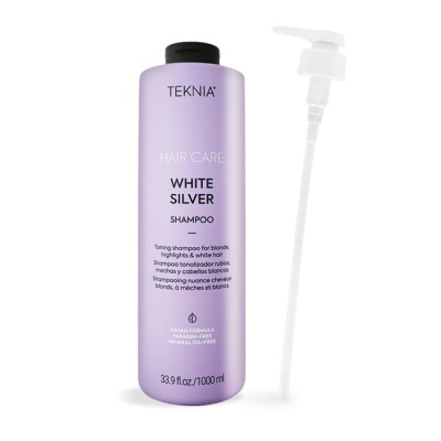 LAKME LAKME 萊肯 銀白洗髮精(1000ml)附壓頭-國際航空版