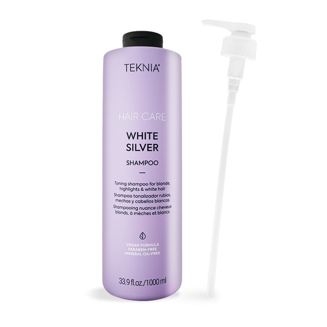 LAKME 萊肯 銀白洗髮精(1000ml)附壓頭-國際航空版