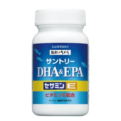 SUNTORY 三得利魚油 DHA＆EPA+芝麻明E 120顆(DHA&EPA、芝麻明、維生素E、維生素D)