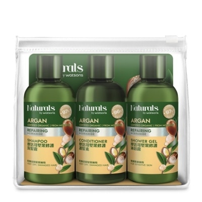 Naturals by Watsons - Naturals 摩洛哥堅果修護旅行組(洗髮100ml+護髮100ml+沐浴100ml)