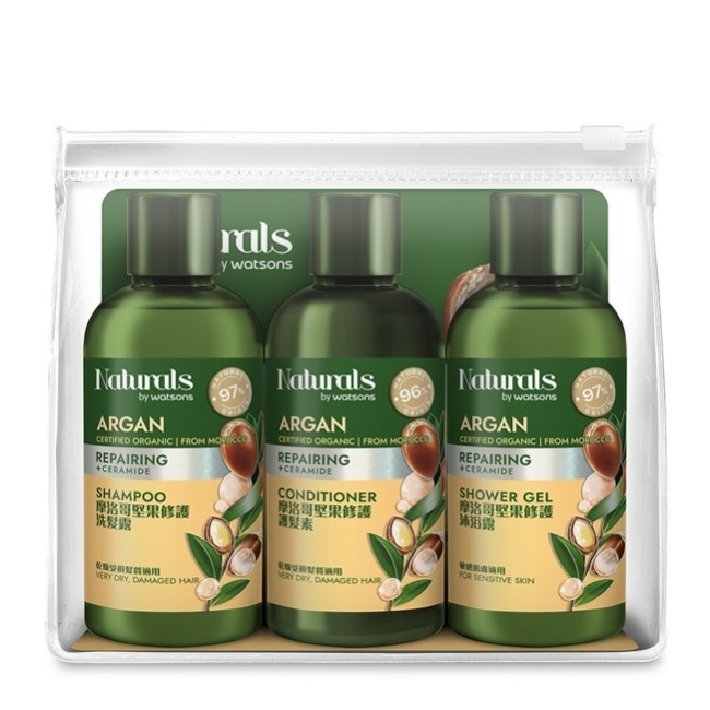 Naturals 摩洛哥堅果修護旅行組(洗髮100ml+護髮100ml+沐浴100ml)