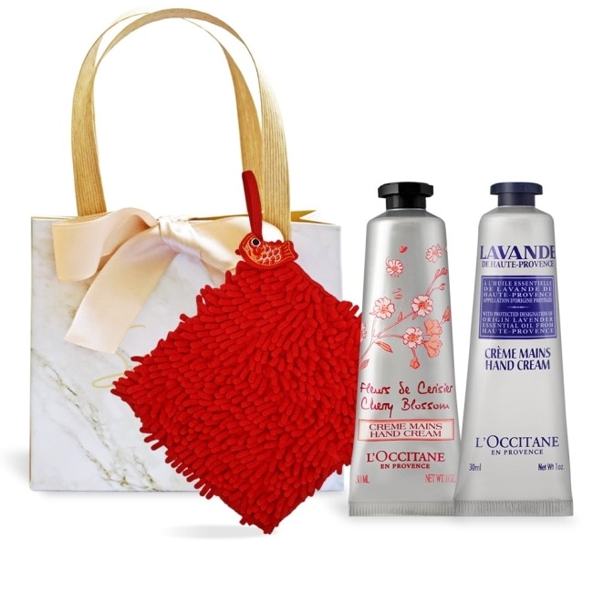 L’OCCITANE 歐舒丹 經典護手霜雙入組(30MLX2)-櫻花+薰衣草-國際航空版