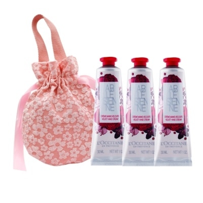 L OCCITANE L’OCCITANE 歐舒丹 經典護手霜30MLX3禮袋組-亞爾緞帶X3-專櫃公司貨