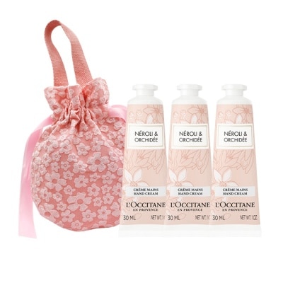 L OCCITANE L’OCCITANE 歐舒丹 經典護手霜30MLX3禮袋組-橙花&蘭花X3-新版-專櫃公司貨