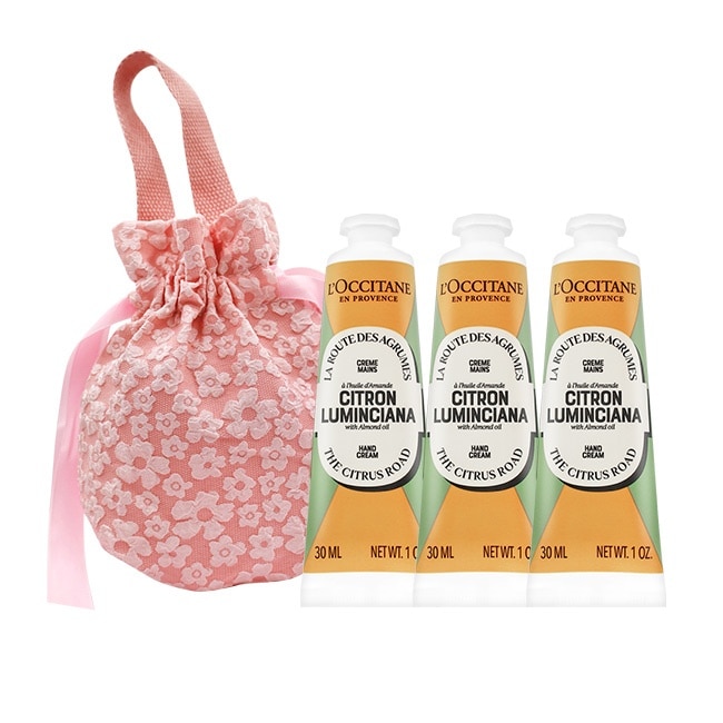 L’OCCITANE 歐舒丹 經典護手霜30MLX3禮袋組-奇幻之旅夏娜杏仁X3-新版-專櫃公司貨
