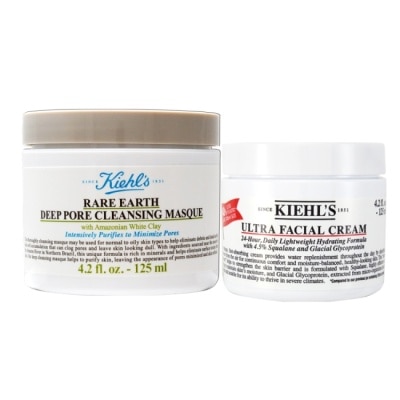 KIEHL S KIEHLS冰河醣蛋白保濕霜125ml+亞馬遜白泥淨緻毛孔面膜 125ml