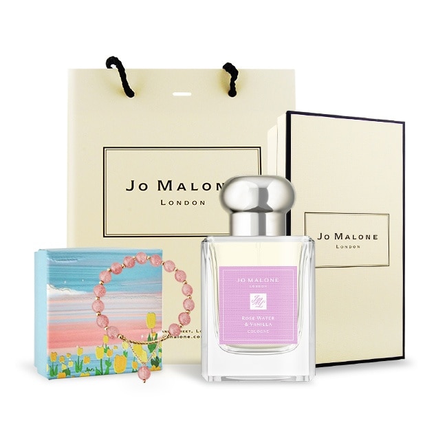 Jo Malone 玫瑰水與香草限定版香水(50ml)-香氛晶石開運招桃花組