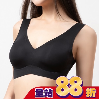 DEPAREE蒂巴蕾 蒂巴蕾寬肩無痕冰絲內衣-BW5101L黑