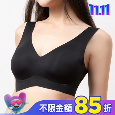 DEPAREE蒂巴蕾 蒂巴蕾寬肩無痕冰絲內衣-BW5101L黑