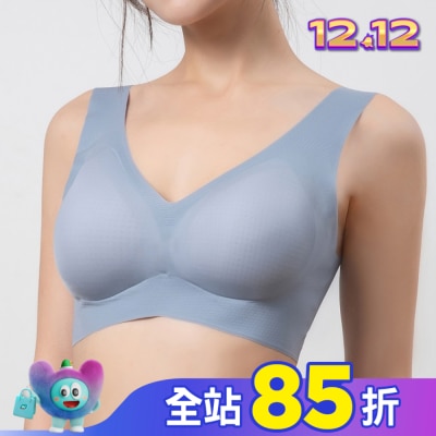 DEPAREE蒂巴蕾 蒂巴蕾寬肩無痕冰絲內衣-BW5101L鴿子藍