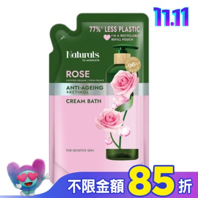 Naturals by Watsons Naturals 玫瑰逆齡沐浴乳補充包450ml