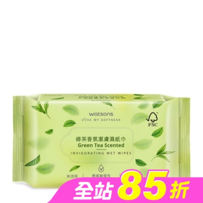 Watsons 屈臣氏 - 屈臣氏綠茶香氛潔膚濕紙巾80片