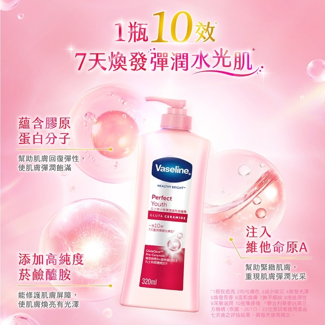 凡士林十效彈潤煥亮潤膚露320ML(身體乳液)