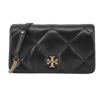 TORYBURCH TORY BURCH KIRA 鑽石絎縫翻蓋斜背包-黑158624-001