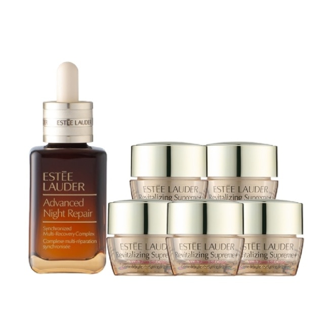【ESTEE LAUDER 雅詩蘭黛】特潤超導全方位修護露50ml+膠原霜15mlx5 公司貨(小棕瓶)