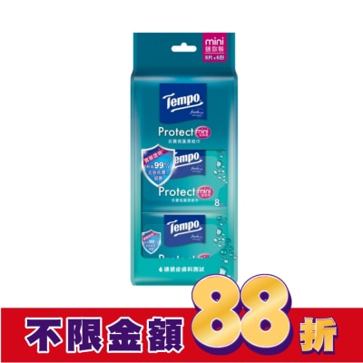 TEMPO Tempo抗菌倍護濕巾迷你裝8抽6包