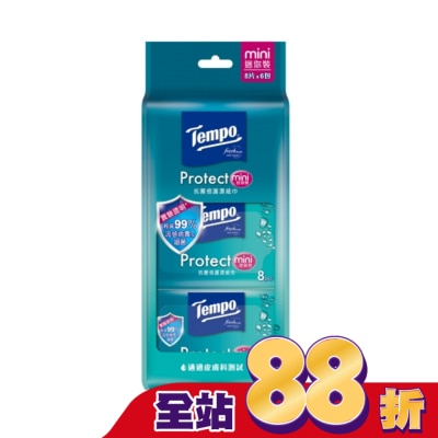TEMPO - Tempo抗菌倍護濕巾迷你裝8抽6包