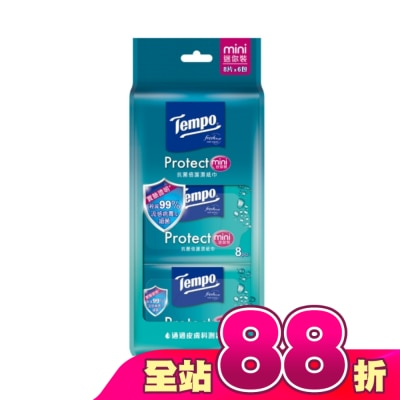 TEMPO - Tempo抗菌倍護濕巾迷你裝8抽6包