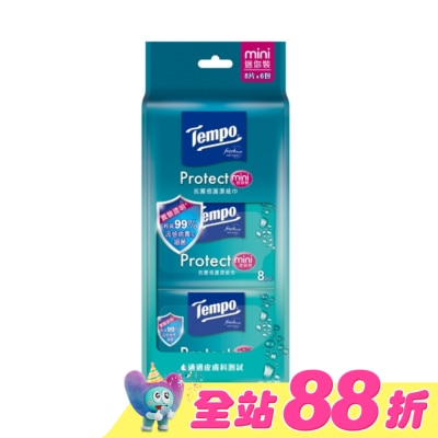 TEMPO - Tempo抗菌倍護濕巾迷你裝8抽6包