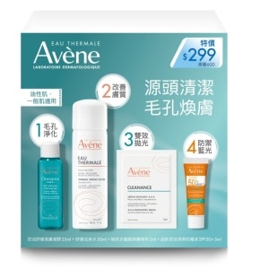 雅漾毛孔煥膚體驗組(活泉水50ml+控油凝膠25ml+ 超能控油防曬液 SPF50+ 5ML+煥膚精萃 2ml)