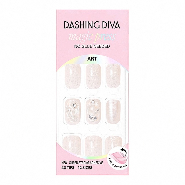 Dashing Diva/M 薄型經典美甲片-銀露輕語-30片