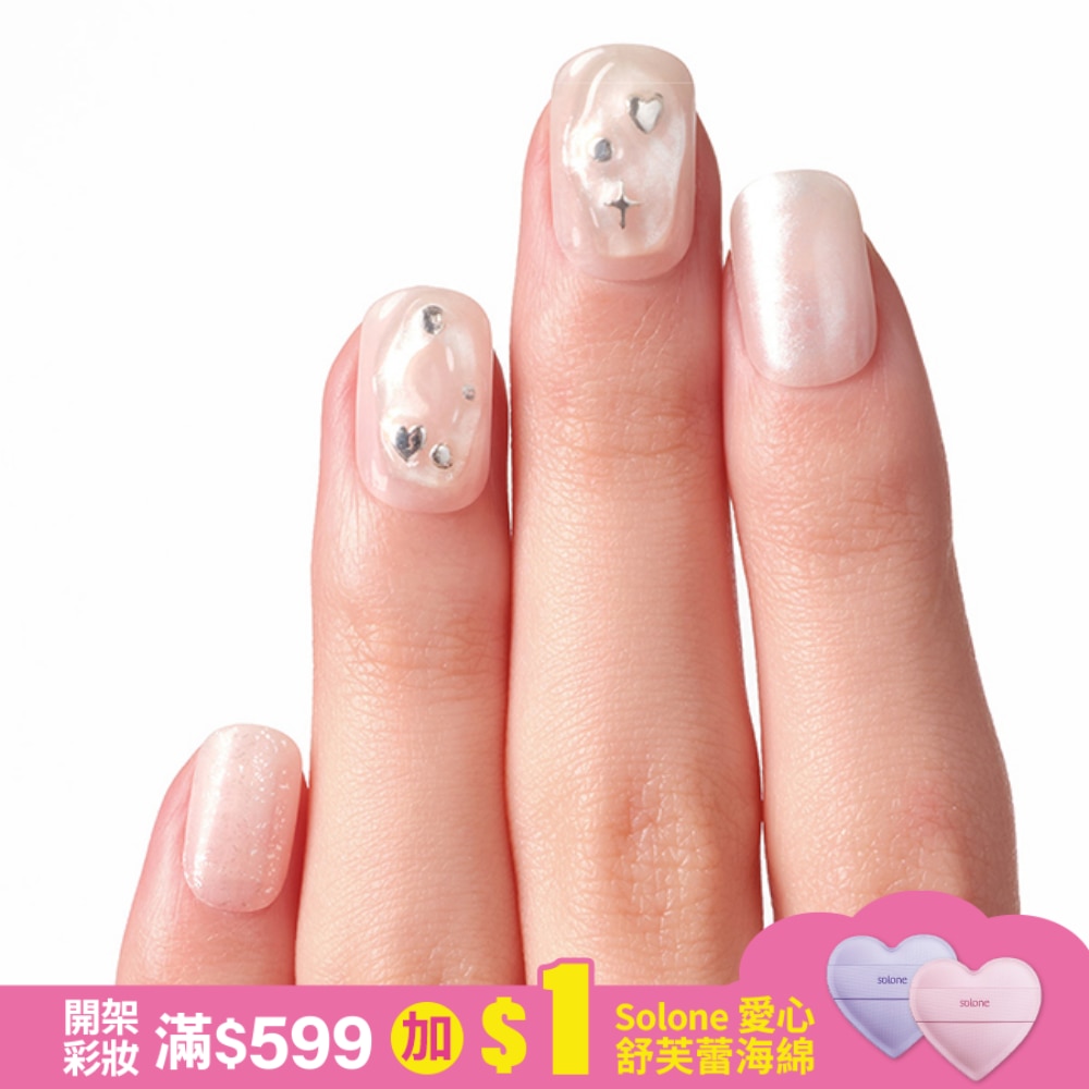 Dashing Diva/M 薄型經典美甲片-銀露輕語-30片