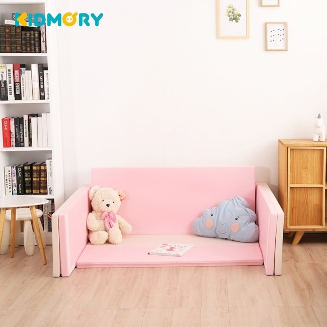 【KIDMORY】兒童IXPE安全折疊遊戲城堡地墊組-珊瑚粉 KM-567-PK
