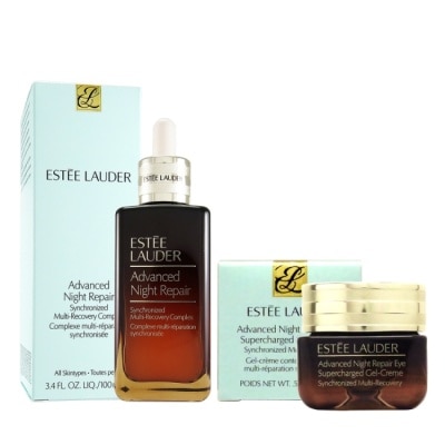 ESTEE LAUDER 雅詩蘭黛 Estee Lauder特潤全能亮眼霜15ml+特潤超導修護露100ml(航空版)