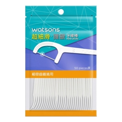 Watsons 屈臣氏 屈臣氏超細滑護齦牙線棒50支(圓線 附隨身盒) image