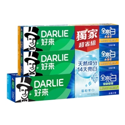 Darlie 好來 DARLIE好來全亮白青檸+密泡小蘇打牙膏1+2超值組(140g+90g*2)